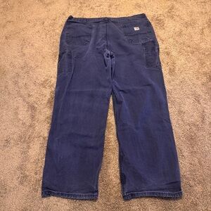 Carhartt FR Pants Mens 42x34 Blue Straight Fire Resistant Utility Canvas Logo